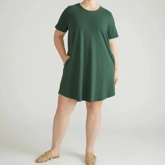 Universal Standard | Dresses | Universal Standard Halie Tshirt Dress Size M  82 Green Short Sleeve Pockets | Poshmark